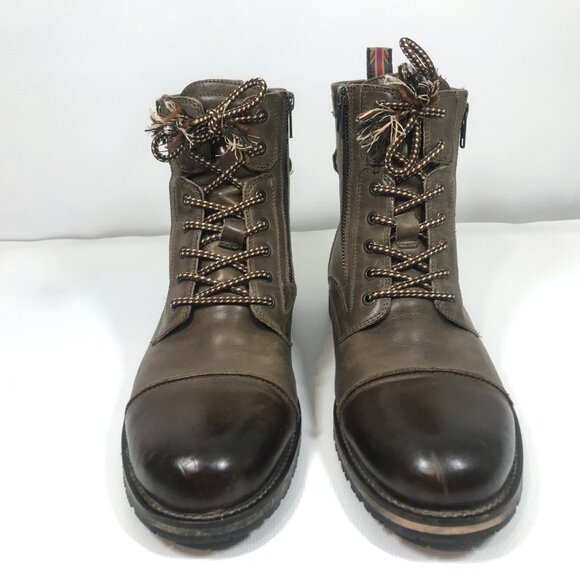 Testosterone Leather Cap Toe Logger Boots Brown Men Size 11 - Picture 3 of 14